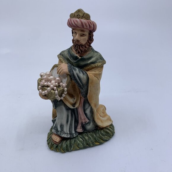 Vintage Nativity Set Mary Joseph Baby Jesus in Manger 3 Wise Men 6 Figures 6" - Picture 6 of 11